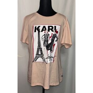 Karl Lagerfeld Paris Eiffel Tower Graphic T-Shirt Women's‎ Size L